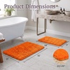 image:image2 Piece Bathroom Rug Set  32x21 Inch and 24x17 Inch Memory Foam Bath Mats with Chenille Shag Top for Stylish Bathroom Decor  Machine Washable Bath Rugs Set of 2 by Lavish Home Orange