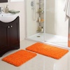 image:image2 Piece Bathroom Rug Set  32x21 Inch and 24x17 Inch Memory Foam Bath Mats with Chenille Shag Top for Stylish Bathroom Decor  Machine Washable Bath Rugs Set of 2 by Lavish Home Orange