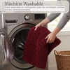 image:image2 Piece Bathroom Rug Set  32x21 Inch and 24x17 Inch Memory Foam Bath Mats with Chenille Shag Top for Stylish Bathroom Decor  Machine Washable Bath Rugs Set of 2 by Bedford Home Burgundy