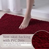 image:image2 Piece Bathroom Rug Set  32x21 Inch and 24x17 Inch Memory Foam Bath Mats with Chenille Shag Top for Stylish Bathroom Decor  Machine Washable Bath Rugs Set of 2 by Bedford Home Burgundy