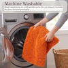 image:image2 Piece Bathroom Rug Set  32x21 Inch and 24x17 Inch Memory Foam Bath Mats with Chenille Shag Top for Stylish Bathroom Decor  Machine Washable Bath Rugs Set of 2 by Lavish Home Orange