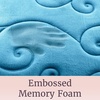 image:image2 pc Memory Foam Bath Mat Set by Bedford Home Coral Fleece Embossed Pattern  Blue