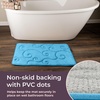image:image2 pc Memory Foam Bath Mat Set by Lavish Home  Coral Fleece Embossed Pattern  Blue