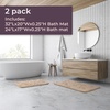 image:image2 pc Memory Foam Bath Mat Set by Lavish Home  Coral Fleece Embossed Pattern  Taupe