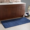 image:image24x59 Memory Foam Extra Long Bath Mat by Lavish Home  Woven Jacquard Fleece  Navy