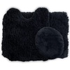 image:image3Piece Bathroom Rug Set  NonSlip Bath Mat Set with Bath Rug Contour Mat and Toilet Lid Cover  Machine Washable Mats by Lavish Home BlackBlack