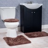 image:image3Piece Bathroom Rug Set  NonSlip Bath Mat Set with Bath Rug Contour Mat and Toilet Lid Cover  Machine Washable Mats by Lavish Home BlackChocolate