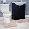 image:image3Piece Bathroom Rug Set  NonSlip Bath Mat Set with Bath Rug Contour Mat and Toilet Lid Cover  Machine Washable Mats by Lavish Home BlackTaupe