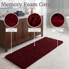 image:imageBath Mat  58x24Inch Bathroom Runner with NonSlip Backing  Absorbent HighPile Chenille Memory Foam Bathroom Rug by Lavish Home Burgundy