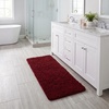 image:imageBath Mat  58x24Inch Bathroom Runner with NonSlip Backing  Absorbent HighPile Chenille Memory Foam Bathroom Rug by Lavish Home Burgundy