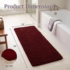 image:imageBath Mat  58x24Inch Bathroom Runner with NonSlip Backing  Absorbent HighPile Chenille Memory Foam Bathroom Rug by Lavish Home Burgundy