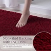 image:imageBath Mat  58x24Inch Bathroom Runner with NonSlip Backing  Absorbent HighPile Chenille Memory Foam Bathroom Rug by Lavish Home Burgundy