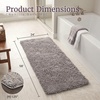 image:imageBath Mat  58x24Inch Bathroom Runner with NonSlip Backing  Absorbent HighPile Chenille Memory Foam Bathroom Rug by Lavish Home Gray