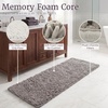 image:imageBath Mat  58x24Inch Bathroom Runner with NonSlip Backing  Absorbent HighPile Chenille Memory Foam Bathroom Rug by Lavish Home Gray
