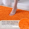 image:imageBath Mat  58x24Inch Bathroom Runner with NonSlip Backing  Absorbent HighPile Chenille Memory Foam Bathroom Rug by Lavish Home Orange
