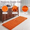 image:imageBath Mat  58x24Inch Bathroom Runner with NonSlip Backing  Absorbent HighPile Chenille Memory Foam Bathroom Rug by Lavish Home Orange