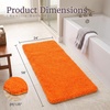 image:imageBath Mat  58x24Inch Bathroom Runner with NonSlip Backing  Absorbent HighPile Chenille Memory Foam Bathroom Rug by Lavish Home Orange