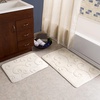 image:imageBathroom Rug Set of 2  Memory Foam Bath Mats with Embossed Coral Fleece Top  NonSlip Absorbent Rugs for Shower or Laundry by Lavish Home Ivory
