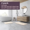 image:imageBathroom Rug Set of 2  Memory Foam Bath Mats with Embossed Coral Fleece Top  NonSlip Absorbent Rugs for Shower or Laundry by Lavish Home Ivory