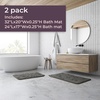 image:imageBathroom Rug Set of 2  Memory Foam Bath Mats with Embossed Coral Fleece Top  NonSlip Absorbent Rugs for Shower or Laundry by Lavish Home Platinum