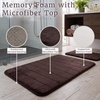 image:imageBathroom Rug Set2Piece Memory Foam BathmatsStriped Microfiber TopNonSlip Absorbent Runner for Shower Tub Sink or Kitchen by Lavish Home Brown