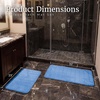 image:imageBathroom Rugs  2Piece Memory Foam Bath Mats with Microfiber Top  NonSlip Absorbent Rugs for Shower Laundry or Kitchen by Lavish Home Blue