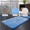 image:imageBathroom Rugs  2Piece Memory Foam Bath Mats with Microfiber Top  NonSlip Absorbent Rugs for Shower Laundry or Kitchen by Lavish Home Blue