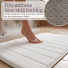 image:imageBathroom Rugs  2Piece Memory Foam Bath Mats with Microfiber Top  NonSlip Absorbent Rugs for Shower Laundry or Kitchen by Lavish Home White