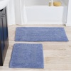image:imageCotton Bath Mat Set 2 Piece 100 Percent Cotton Mats Reversible Soft Absorbent and Machine Washable Bathroom Rugs By Lavish Home Blue 35x22x05
