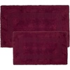 image:imageCotton Bath Mat Set 2 Piece 100 Percent Cotton Mats Reversible Soft Absorbent and Machine Washable Bathroom Rugs By Lavish Home Burgundy 35x22x05
