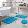 image:imageLavish Home 2 Piece Bathroom Rug Set  32x21 Inch and 24x17 Inch Memory Foam Bath Mats with Chenille Shag Top for Stylish Bathroom Decor  Machine Washable Bath Rugs Set of 2 Blue