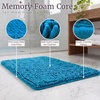 image:imageLavish Home 2 Piece Bathroom Rug Set  32x21 Inch and 24x17 Inch Memory Foam Bath Mats with Chenille Shag Top for Stylish Bathroom Decor  Machine Washable Bath Rugs Set of 2 Blue