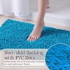 image:imageLavish Home 2 Piece Bathroom Rug Set  32x21 Inch and 24x17 Inch Memory Foam Bath Mats with Chenille Shag Top for Stylish Bathroom Decor  Machine Washable Bath Rugs Set of 2 Blue