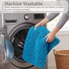 image:imageLavish Home 2 Piece Bathroom Rug Set  32x21 Inch and 24x17 Inch Memory Foam Bath Mats with Chenille Shag Top for Stylish Bathroom Decor  Machine Washable Bath Rugs Set of 2 Blue