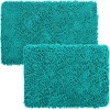 image:imageLavish Home 2 Piece Memory Foam Shag Bath Mat  Seafoam
