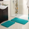 image:imageLavish Home 2 Piece Memory Foam Shag Bath Mat  Seafoam