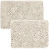 image:imageLavish Home 2 Piece Memory Foam Shag Bath Mat  White 32x21x125
