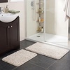 image:imageLavish Home 2 Piece Memory Foam Shag Bath Mat  White 32x21x125