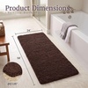 image:imageLavish Home Bath Mat  58x24Inch Bathroom Runner with NonSlip Backing  Absorbent HighPile Chenille Memory Foam Bathroom Rug Chocolate