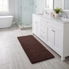 image:imageLavish Home Bath Mat  58x24Inch Bathroom Runner with NonSlip Backing  Absorbent HighPile Chenille Memory Foam Bathroom Rug Chocolate