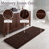 image:imageLavish Home Bath Mat  58x24Inch Bathroom Runner with NonSlip Backing  Absorbent HighPile Chenille Memory Foam Bathroom Rug Chocolate
