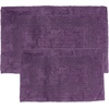 image:imageLavish Home Cotton Bath Mat Set 2 Piece 100 Percent Cotton Mats Reversible Soft Absorbent and Machine Washable Bathroom Rugs Eggplant