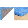 image:imageMemory Foam Bath Mat  59x24 Inch Soft and Absorbent Bathroom Rug Runner with Textured Wave Print for Stylish Bathroom Decor  Bath Rugs Non Slip Washable Bathmat by Lavish Home Blue