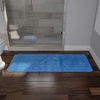image:imageMemory Foam Bath Mat  59x24 Inch Soft and Absorbent Bathroom Rug Runner with Textured Wave Print for Stylish Bathroom Decor  Bath Rugs Non Slip Washable Bathmat by Lavish Home Blue