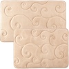 image:image2 pc Memory Foam Bath Mat Set by Lavish Home  Coral Fleece Embossed Pattern  Taupe