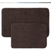 image:image2 pc Memory Foam Bath Mat Set by Lavish Home  Woven Jacquard Fleece  Chocolate