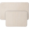 image:image2 pc Memory Foam Bath Mat Set by Lavish Home  Woven Jacquard Fleece  Ivory