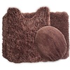 image:image3Piece Bathroom Rug Set  NonSlip Bath Mat Set with Bath Rug Contour Mat and Toilet Lid Cover  Machine Washable Mats by Lavish Home BlackChocolate