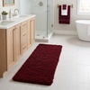 image:imageBath Mat  58x24Inch Bathroom Runner with NonSlip Backing  Absorbent HighPile Chenille Memory Foam Bathroom Rug by Lavish Home Burgundy