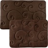 image:imageBathroom Rug Set of 2  Memory Foam Bath Mats with Embossed Coral Fleece Top  NonSlip Absorbent Rugs for Shower or Laundry by Lavish Home Brown